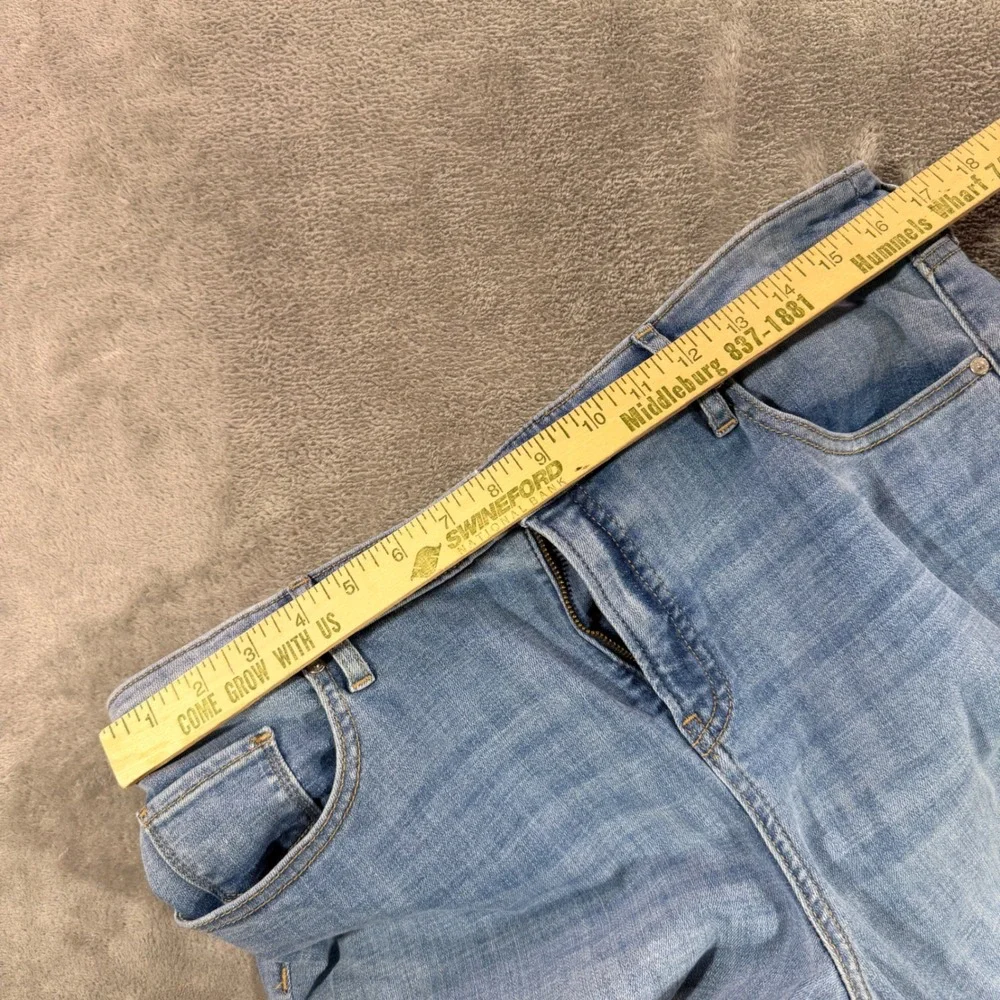 Chico's Jeans Women 12R Blue So Slimming Girlfriend Slim Leg Ankle Crochet Lace